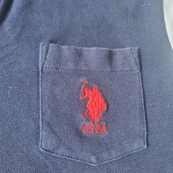 U.S. POLO ASSN. Short Sleeve Color-Block Pique Knit Shirt, Size M - Picture 5 of 8